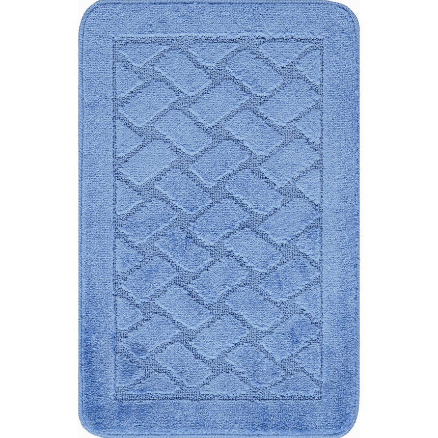 Nilah 2-Piece Machine Washable Non-Slip Blue Bathroom Rug Set
