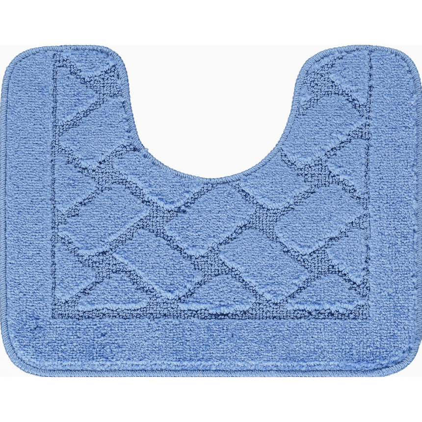 Nilah 2-Piece Machine Washable Non-Slip Blue Bathroom Rug Set