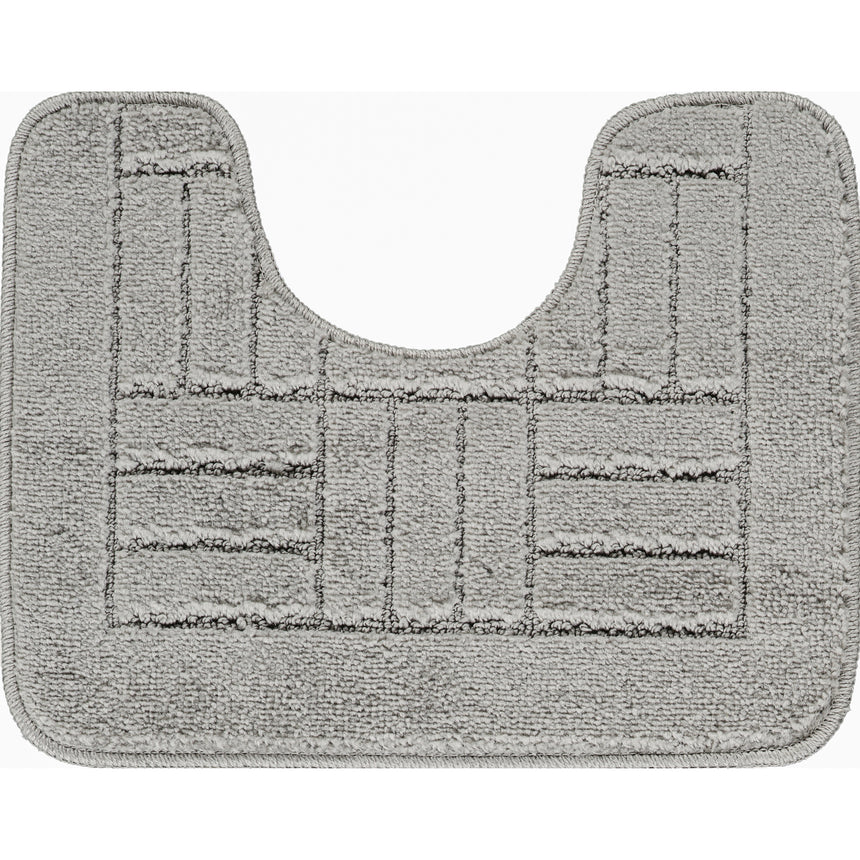 Royal 2-Piece Machine Washable Non-Slip Light Grey Bathroom Rug Set