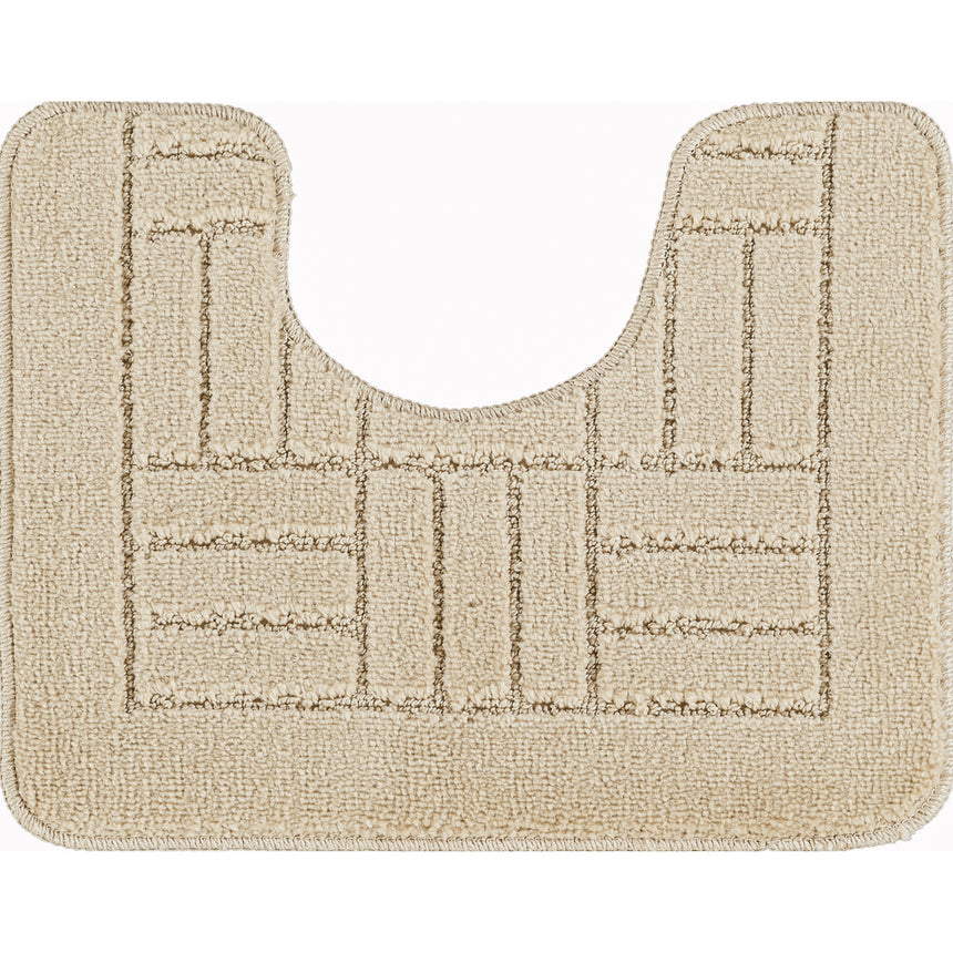 Royal 2-Piece Machine Washable Non-Slip Light Beige Bathroom Rug Set