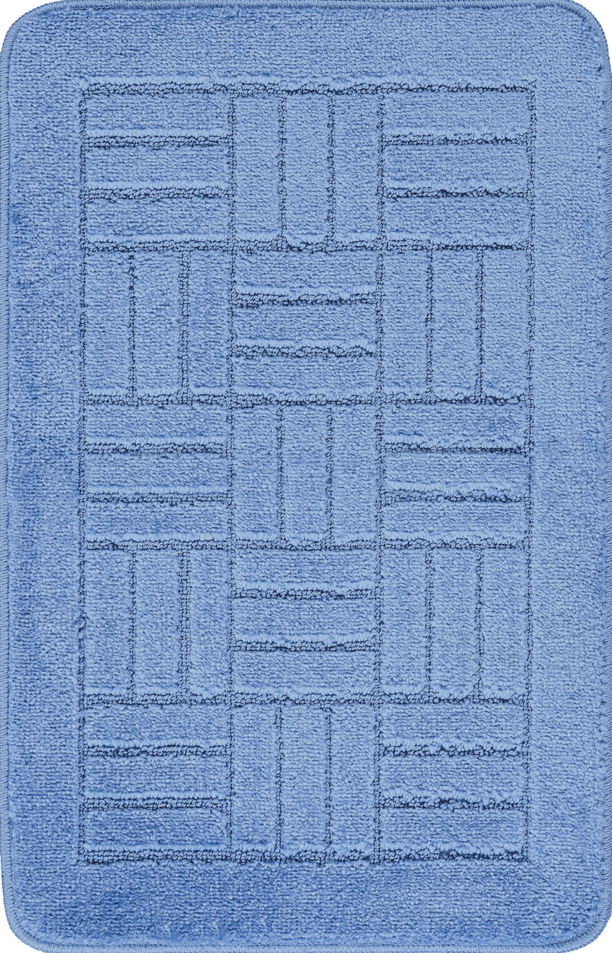 Royal 2-Piece Machine Washable Non-Slip Blue Bathroom Rug Set