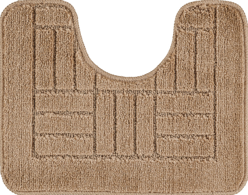 Royal 2-Piece Machine Washable Non-Slip Brown Bathroom Rug Set