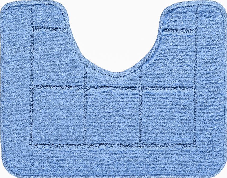 Noelle 2-Piece Machine Washable Non-Slip Blue Bathroom Rug Set