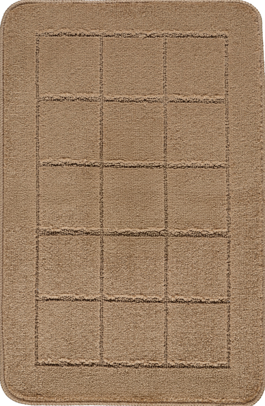 Noelle 2-Piece Machine Washable Non-Slip Brown Bathroom Rug Set