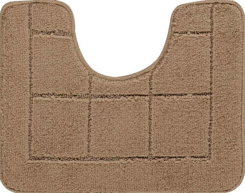 Noelle 2-Piece Machine Washable Non-Slip Brown Bathroom Rug Set