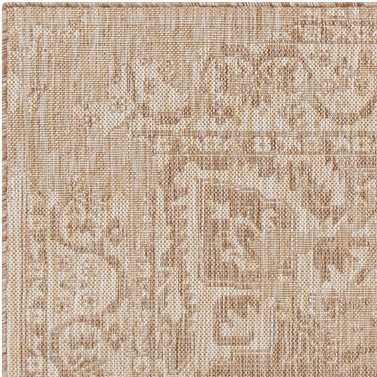GENA Indoor & Outdoor Traditional Jute-Look Brown Area Rug Zoom