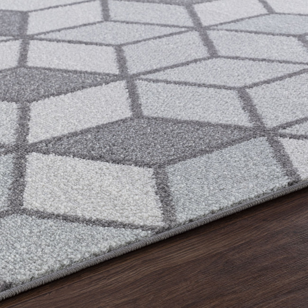 UNITY Scandi Geometric Grey Area Rug Texture