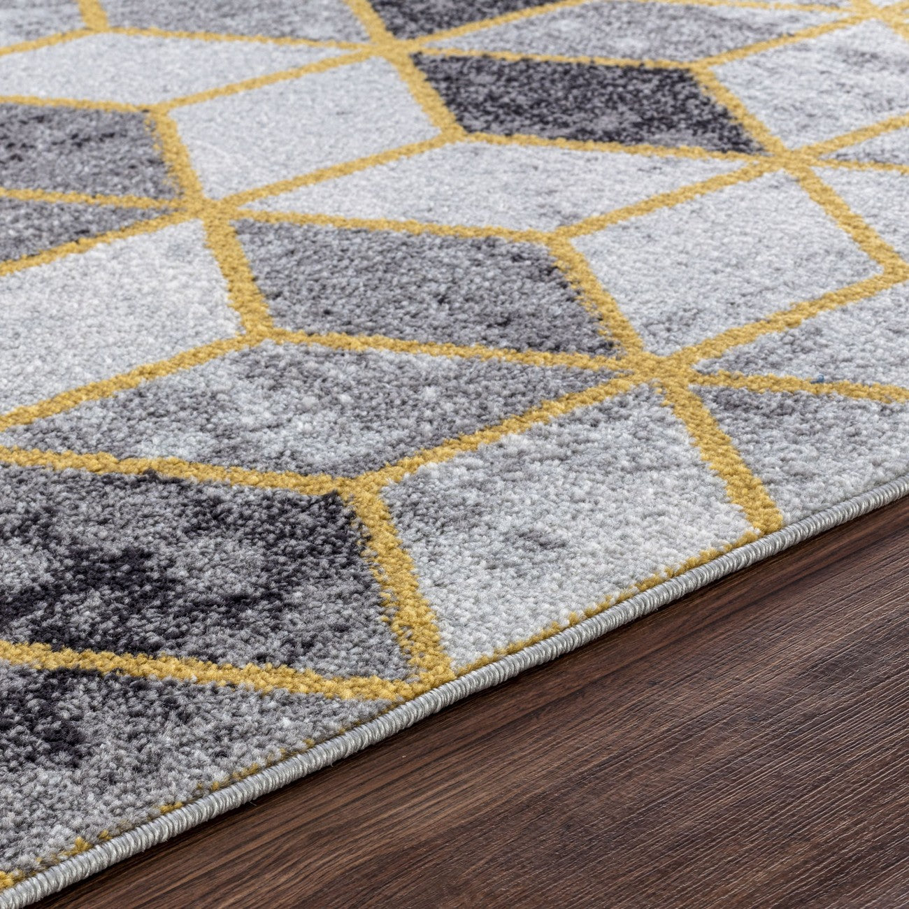 UNITY Scandi Geometric Yellow Area Rug Texture