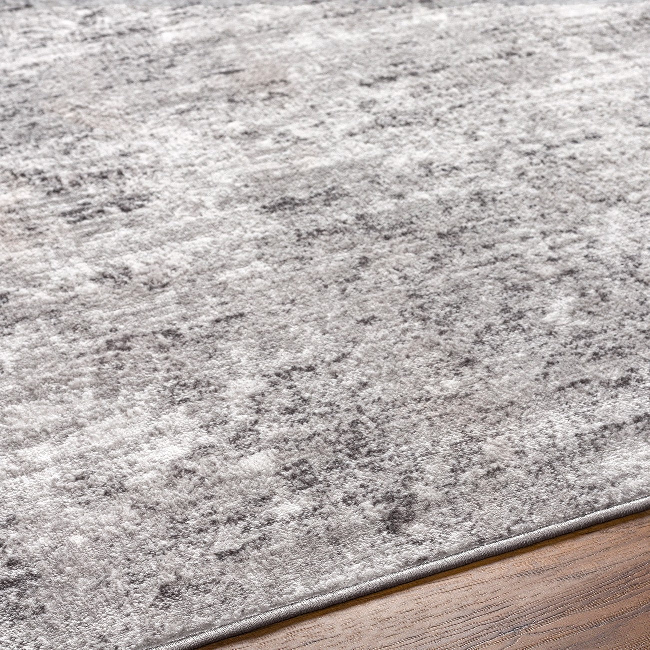 FIONA ROBERT Abstract Modern Marble Silver Grey Area Rug Texture