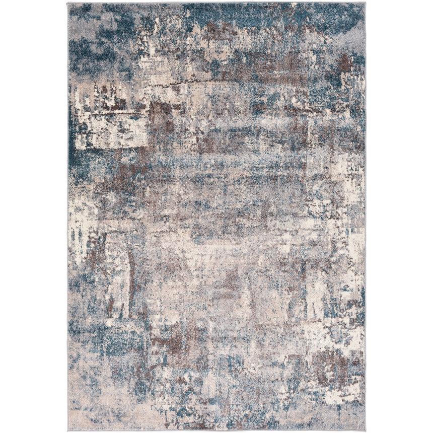 Noa Abstract Modern Marble Teal Rug