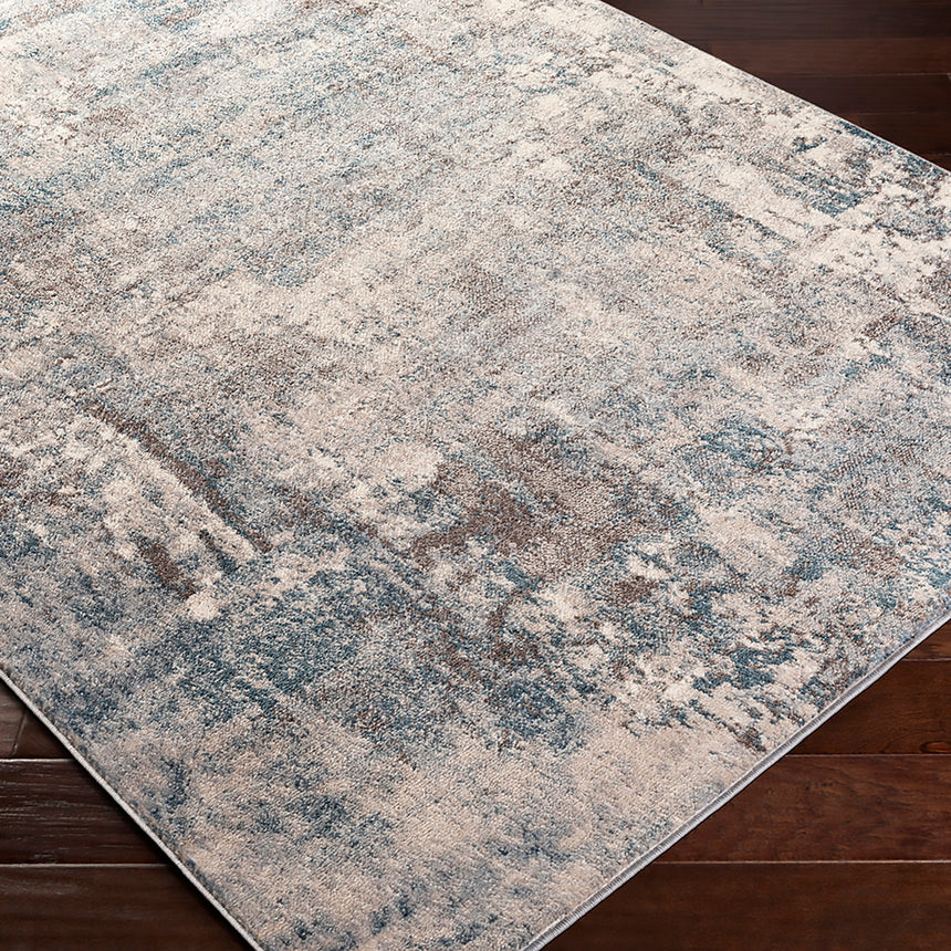 Noa Abstract Modern Marble Teal Rug