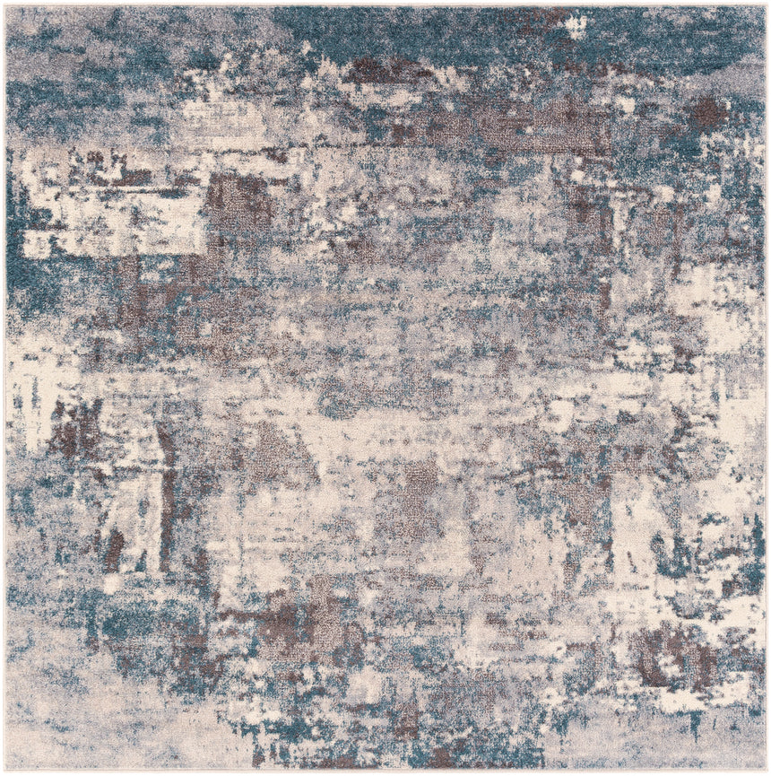 Noa Abstract Modern Marble Teal Rug