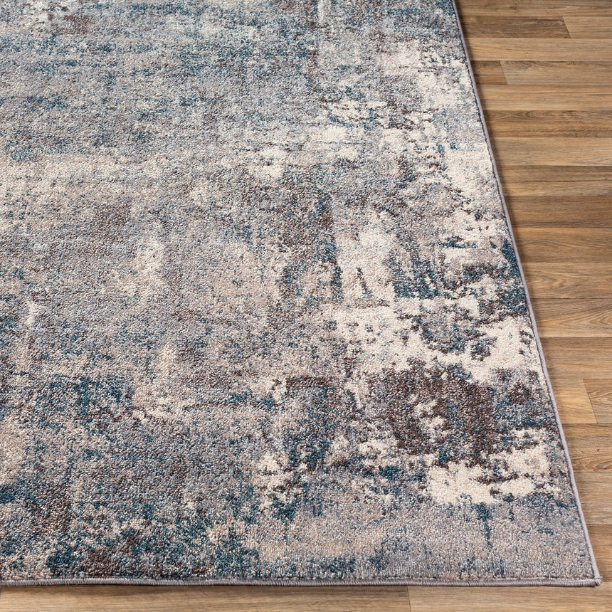 Noa Abstract Modern Marble Teal Rug