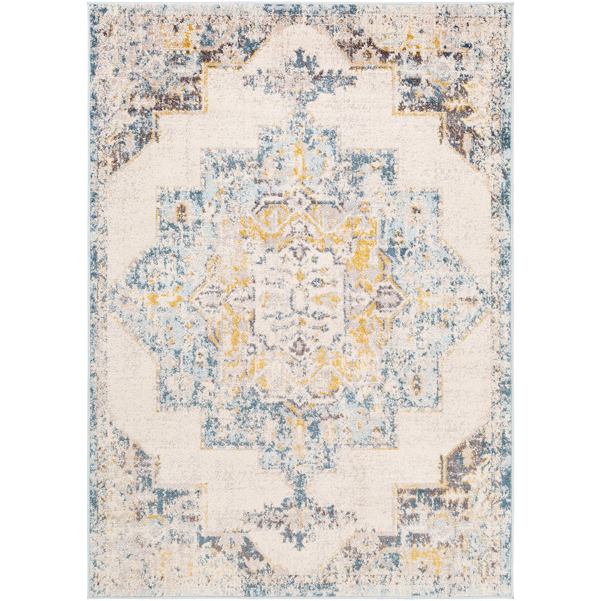 Agra Vintage Oriental Boho Sky Blue Rug