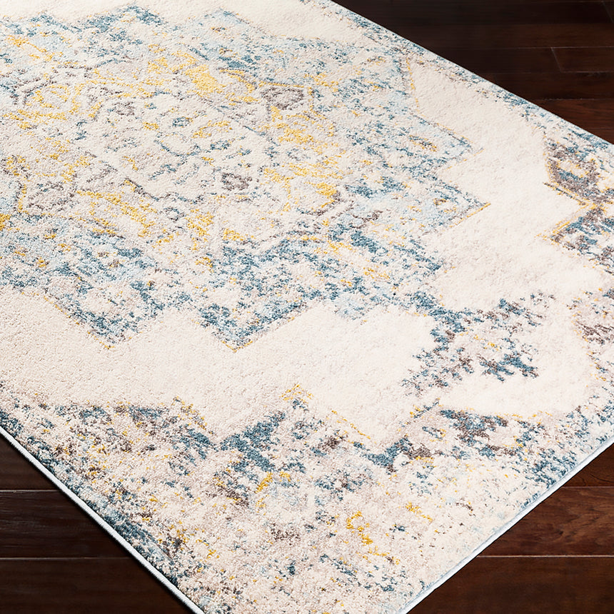 Agra Vintage Oriental Boho Sky Blue Rug