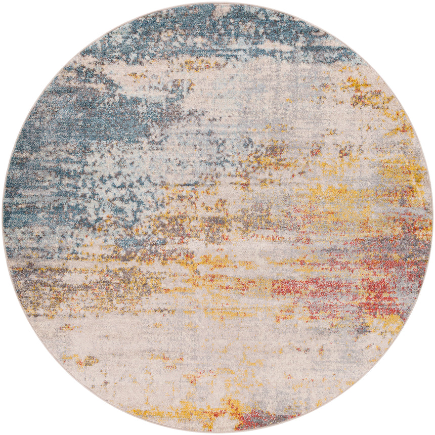 Valerie Abstract Modern Marble Light Grey Rug