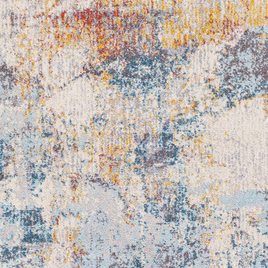 Valerie Abstract Modern Marble Dark Blue Rug