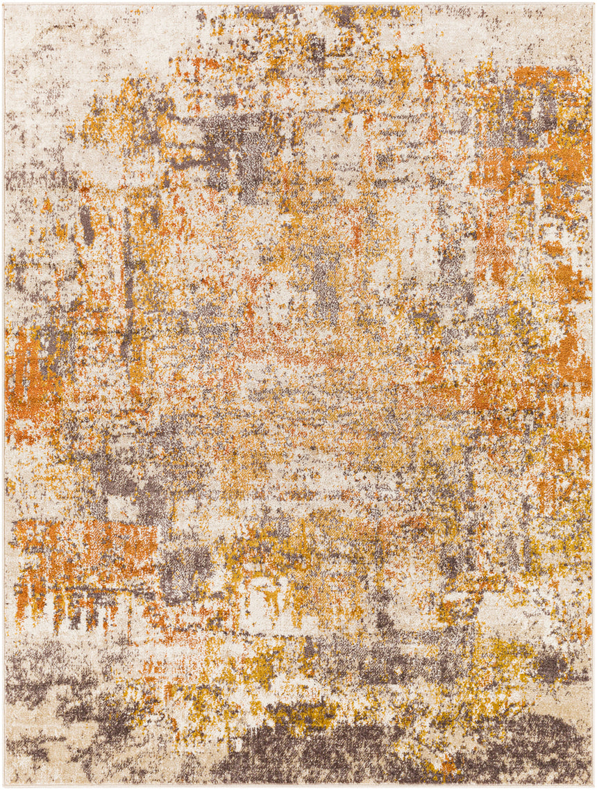 Jeevika Abstract Modern Marble Orange Rug