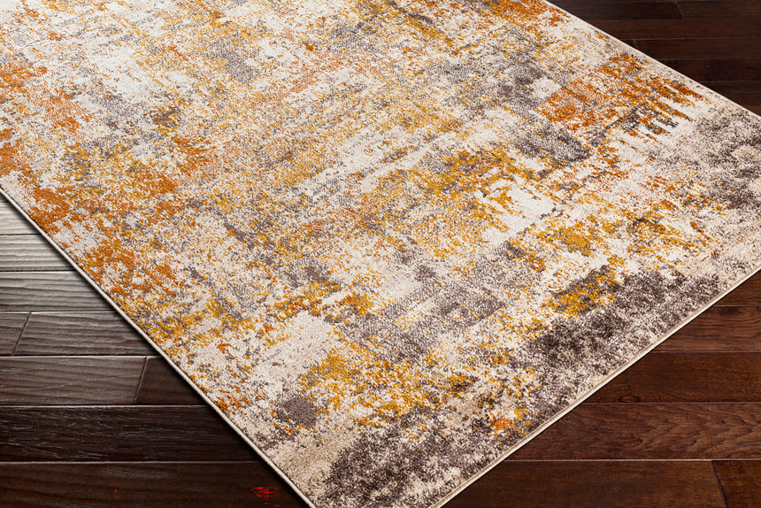 Jeevika Abstract Modern Marble Orange Rug