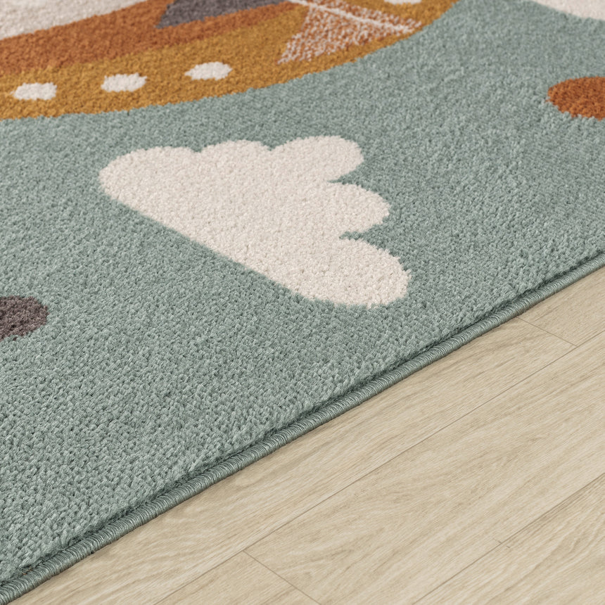 Monty Kids Modern Multicolour/Blue Bedroom Rug