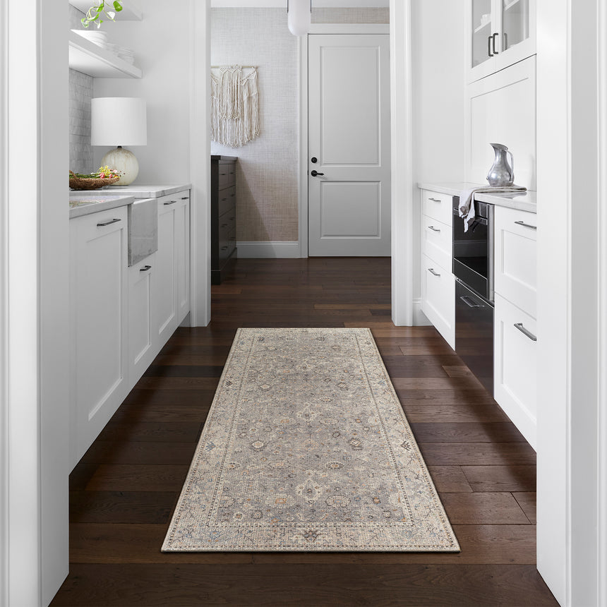 Davina Becki Owens x Livabliss Vintage Oriental Boho Light Grey Rug - Image 2