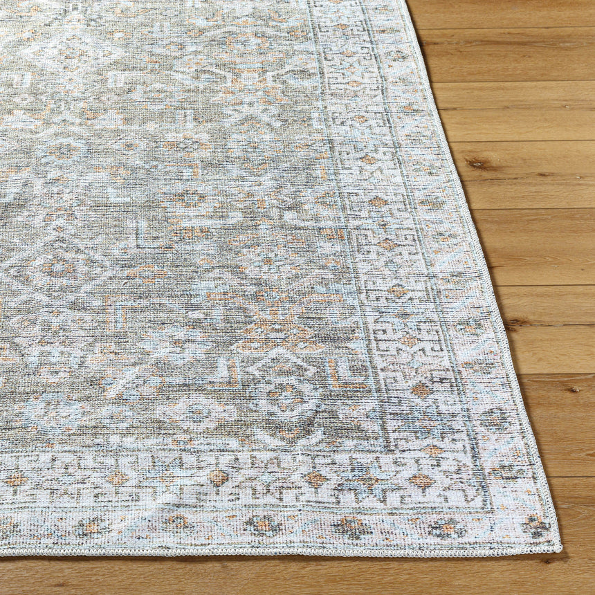 Darling Becki Owens x Livabliss Machine Washable Oriental Boho Khaki/Light Silver Rug - Image 5