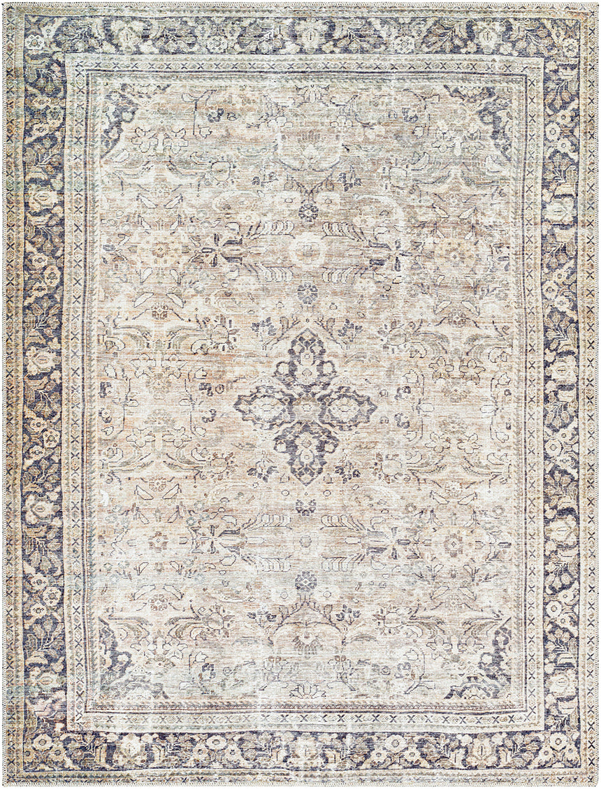 Darling Becki Owens x Livabliss Machine Washable Oriental Boho Warm Grey/Khaki Rug - Image 1