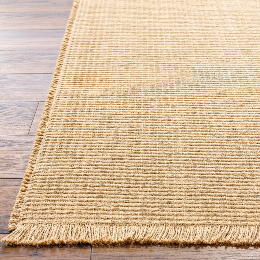 Kimi Becki Owens x Livabliss Solid And Border Camel Jute Rug