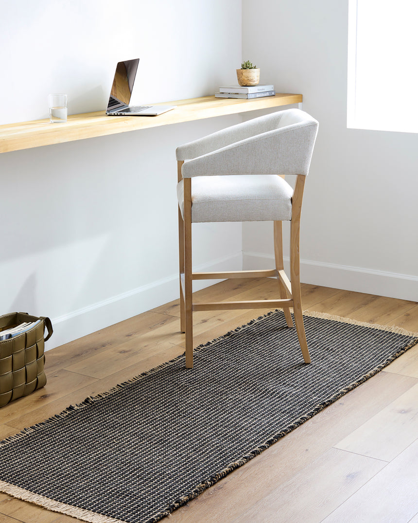 Kimi Becki Owens x Livabliss Solid And Border Charcoal Jute Rug