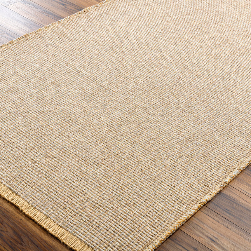 Kimi Becki Owens x Livabliss Solid And Border Taupe Jute Rug