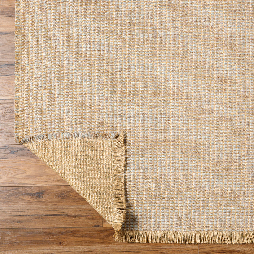 Kimi Becki Owens x Livabliss Solid And Border Taupe Jute Rug