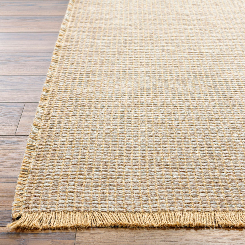 Kimi Becki Owens x Livabliss Solid And Border Taupe Jute Rug