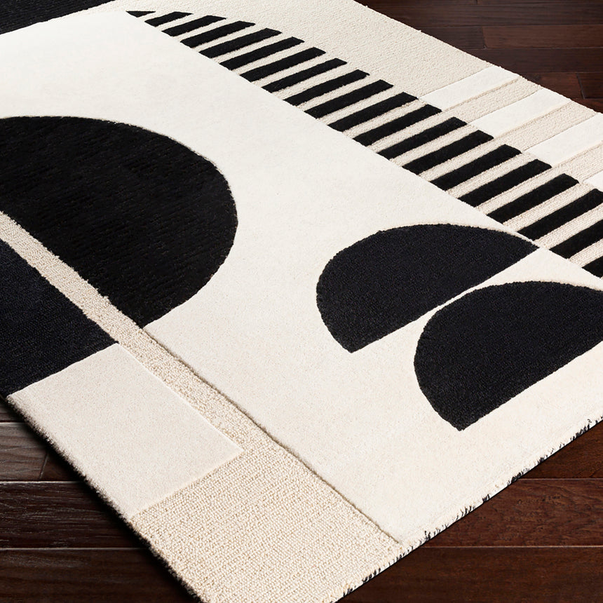 Aanya Hand-Tufted Modern Wool Black Rug