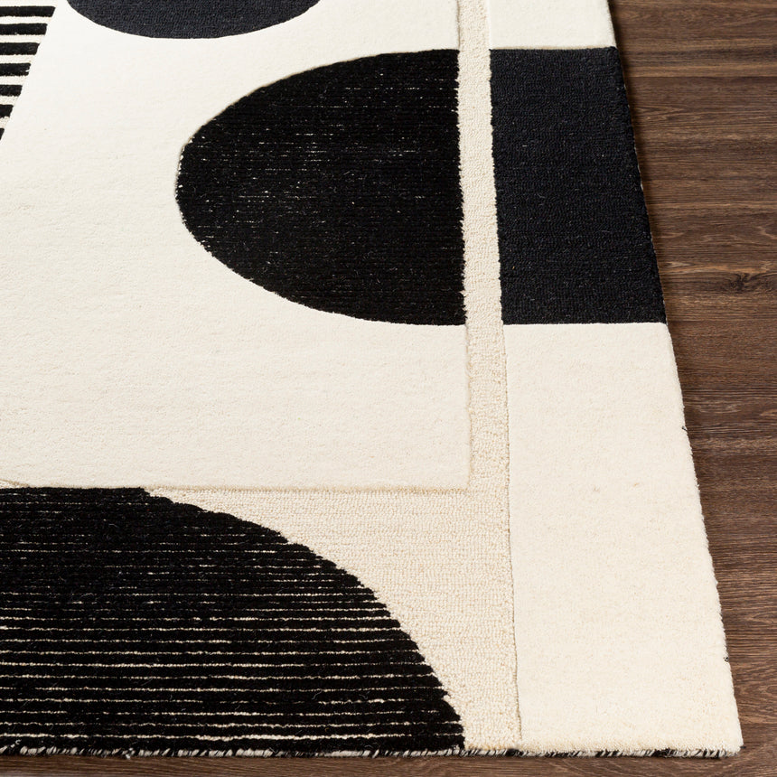 Aanya Hand-Tufted Modern Wool Black Rug