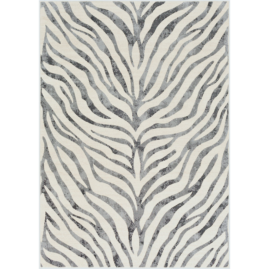 Cybele Scandi Boho Zebra Charcoal Rug