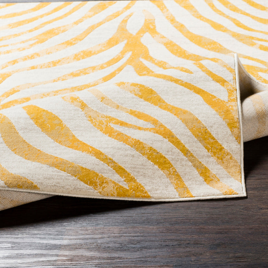 Cybele Scandi Boho Zebra Mustard Rug - Image 4
