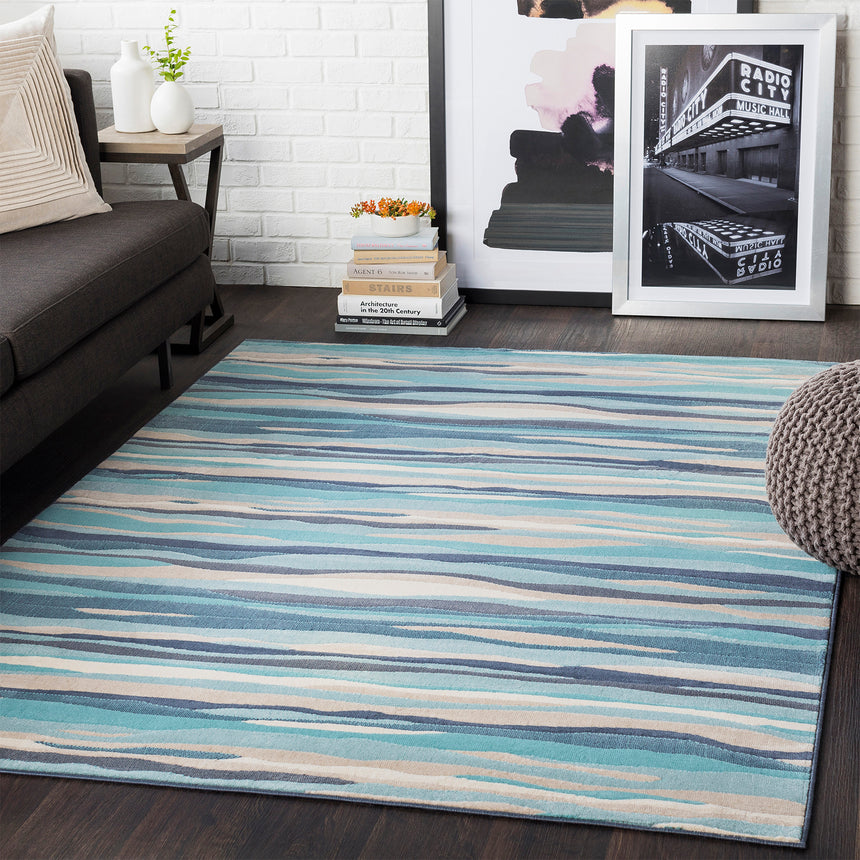 Houda Scandi Modern Aqua Rug