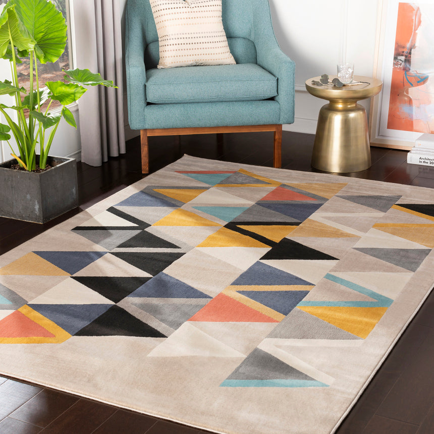 Delaney Scandi Geometric Taupe Rug - Image 2