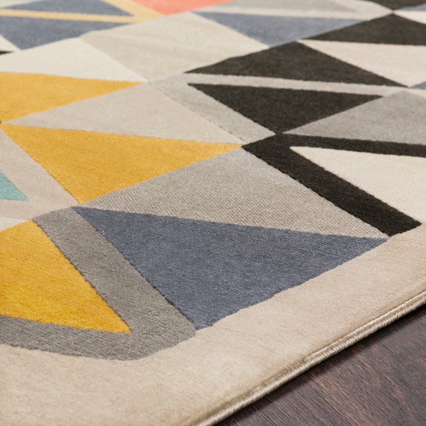 Delaney Scandi Geometric Taupe Rug