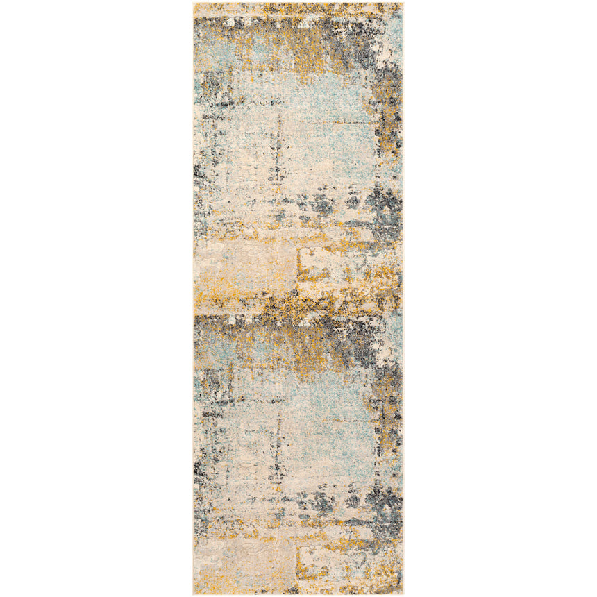 Bellatrix Abstract Modern Marble Mustard Rug