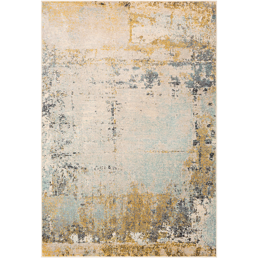 Bellatrix Abstract Modern Marble Mustard Rug
