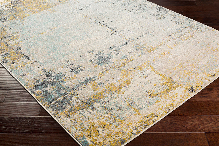 Bellatrix Abstract Modern Marble Mustard Rug