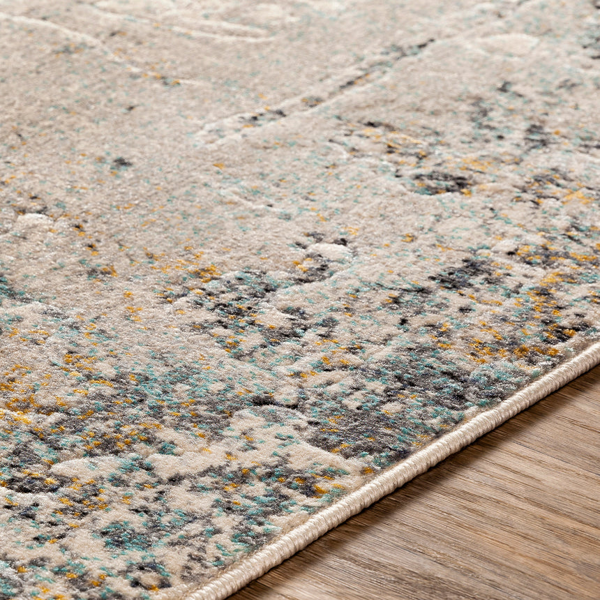 Bellatrix Abstract Modern Marble Mustard Rug