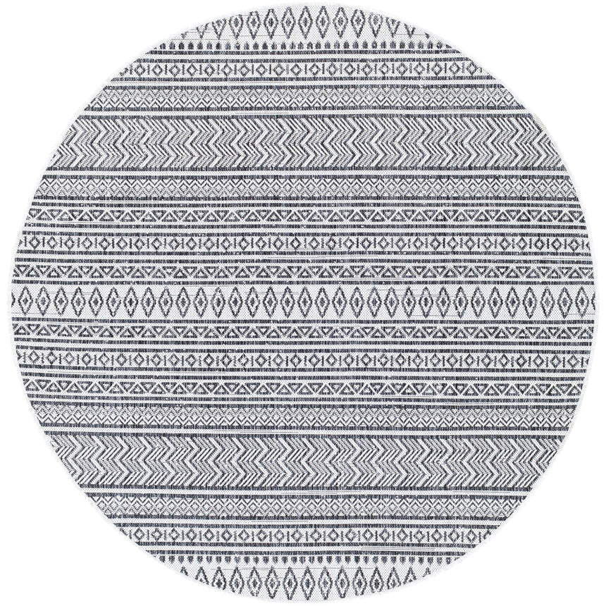 Mimi In- & Outdoor Geometric Black Rug