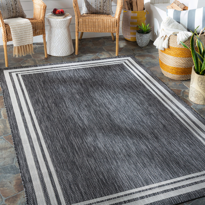 Akriti In- & Outdoor Traditionnal Boho Dark Grey Rug