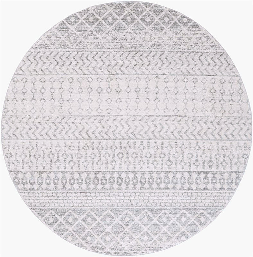 Mila Scandi Geometric Light Grey/White Rug