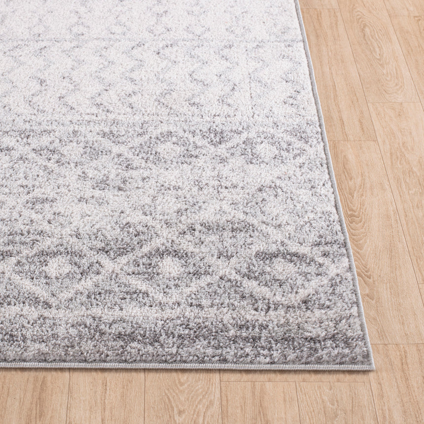 Mila Scandi Geometric Light Grey/White Rug