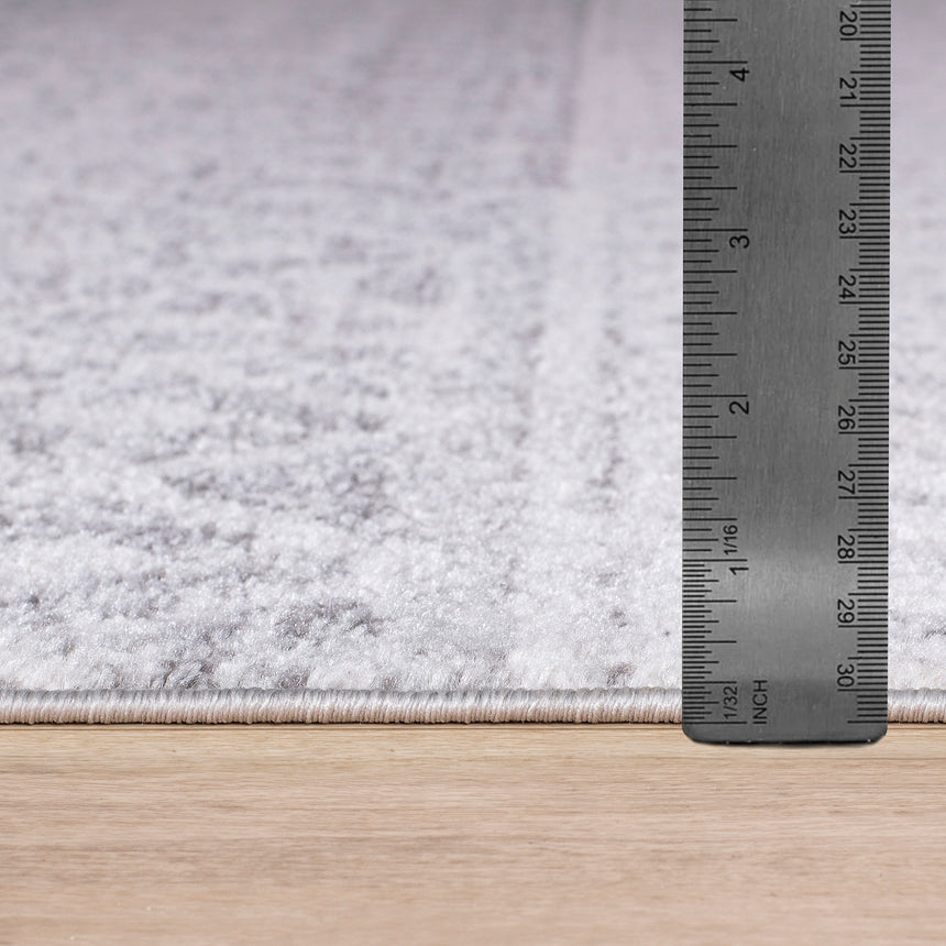 Mila Scandi Geometric Light Grey/White Rug