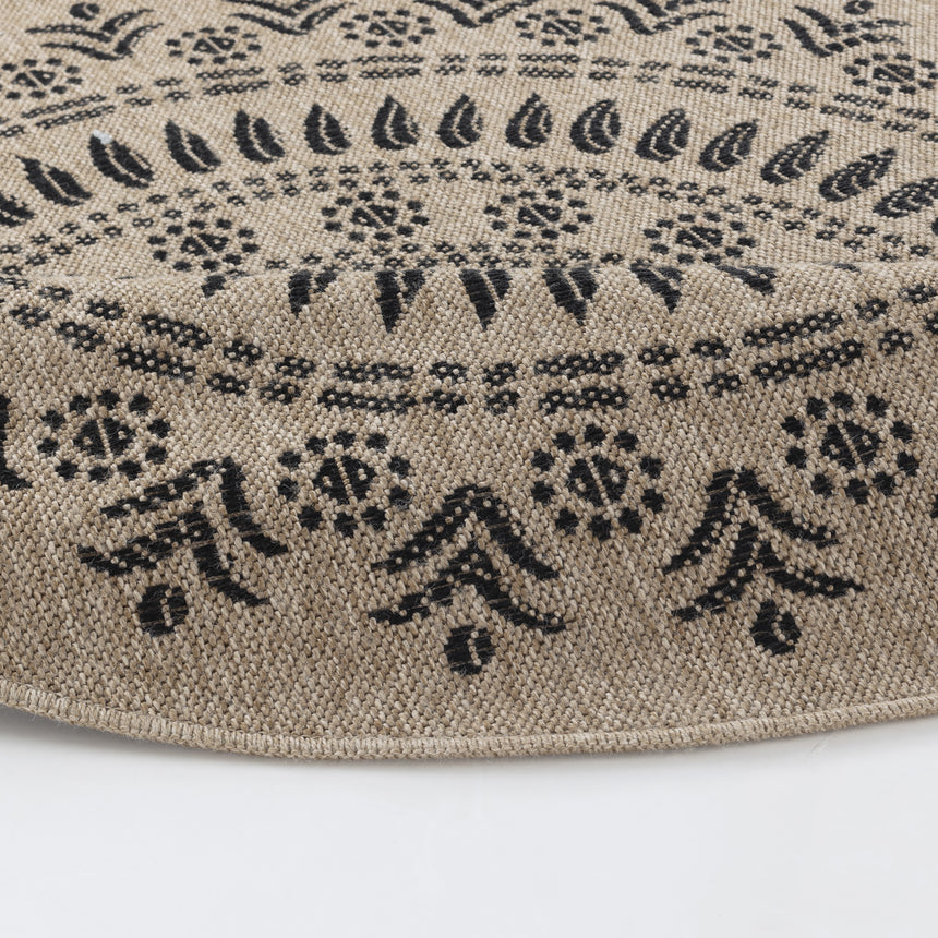 Vera In- & Outdoor Cottage Jute-Look Beige/Black Rug