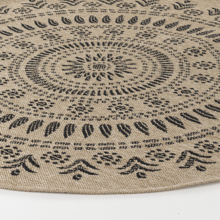 Vera In- & Outdoor Cottage Jute-Look Beige/Black Rug